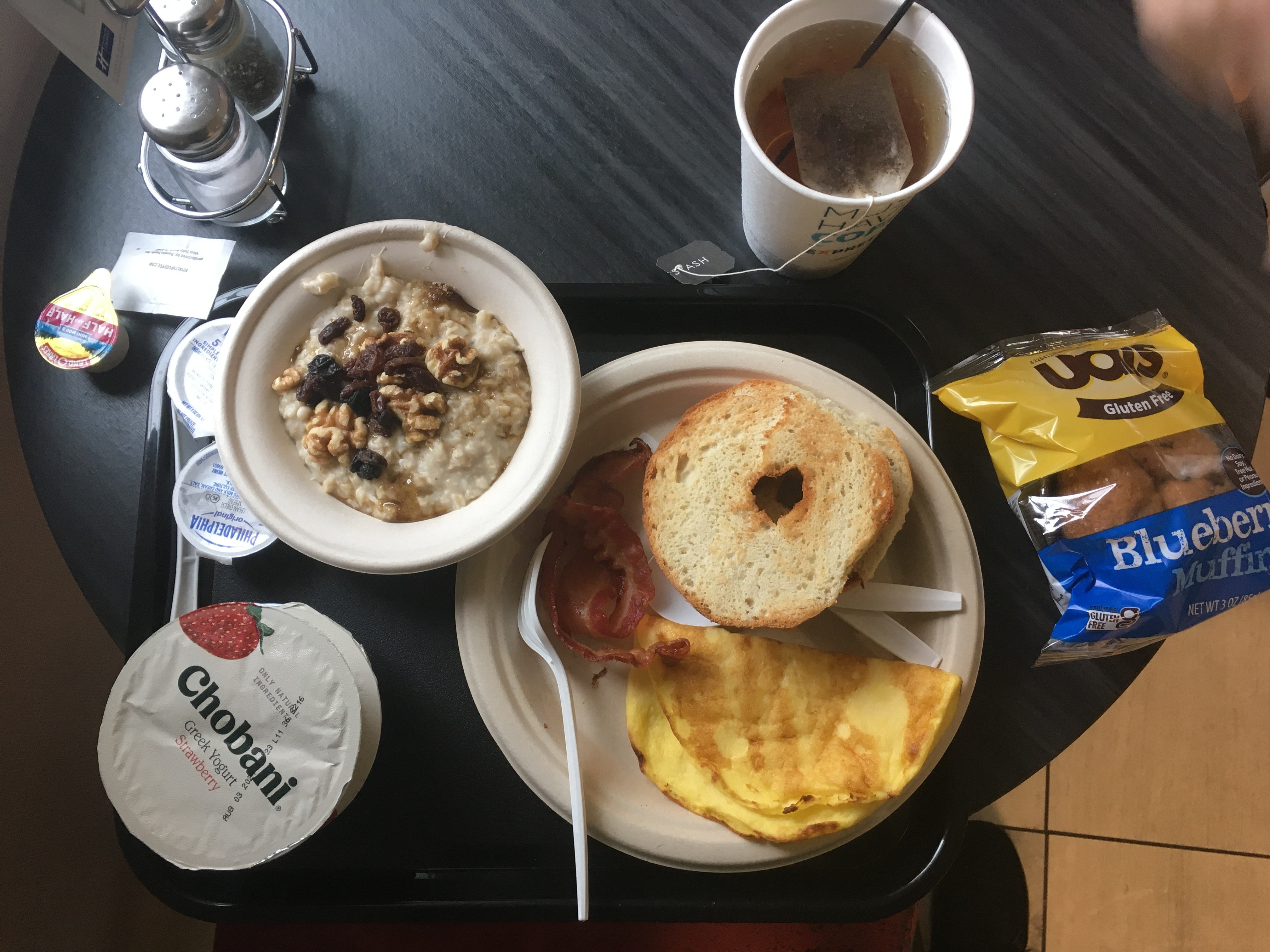 Notably good hotel breakfast, with gluten-free options